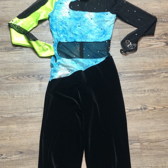 Dance Sophisticates Velvet  & Mesh Dance Pant Suit - Picture 11 of 15